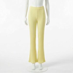 Ronny Kobo Collection Xiomara Lemon Ribbed Flare Pants Anthropologie REVOLVE